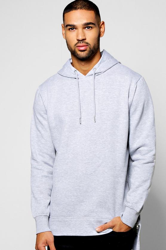 Over The Head Zip Detail Hoodie